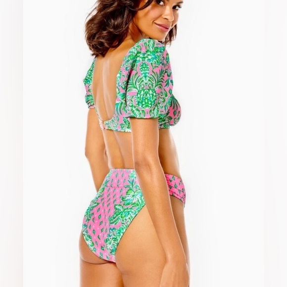 NWT Lilly Pulitzer High Waisted Clancy Bottom Pink Shandy Bikini Bottom - size 2 - Picture 9 of 9